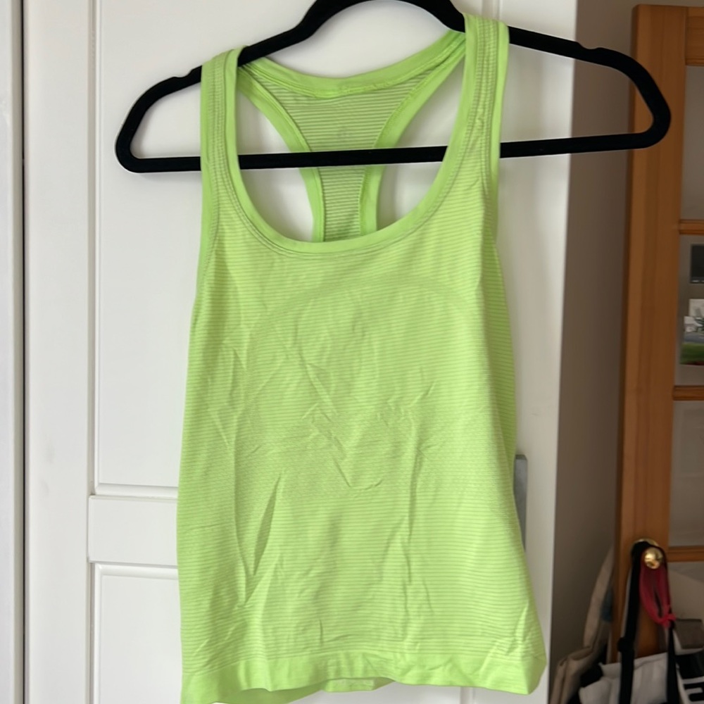 Green Swiftly Tech Racerback Tank Top 2.0, Race Length